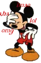 mickey cant stop laughing