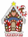 Gingerbread house with Brayden name