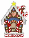 Gingerbread house with Neddy name
