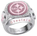 pink pittsburgh steelers diamond ring kelly