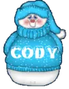 snowman with name Cody on it