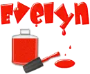 Red nail polish- Evelyn