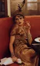 french girl in restaurant
