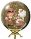 thanksgiving snowglobe with Jessica on it