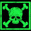 green skull cross bone