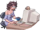 woman and computer