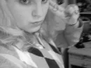 Girl with a heart of her fingers