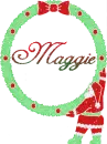 Maggie with Santa Holding Wreath