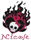 Nicole Flaming Heart Skull