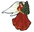 angle with a christmas tree