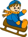 a boy sleding