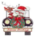 santa driving a car