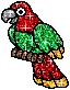 a glitter parrot