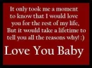 IT ONLY TOOK ME A MOMENT TO KNOW THAT I WOULD LOVE YOU.....