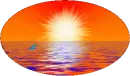 dolphin in sunset