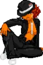 Black suited doll