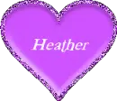 purple heart with heather on it