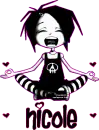 meditating goth girl