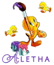 Glittered Tweety Painter - Aletha