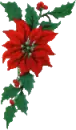 Poinsettia Button Corner Left