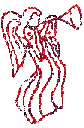 Red Glitter Herallding Angel 1