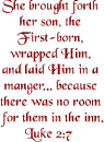Bible Scripture Luke 2:7