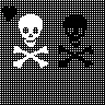 black and white skulls