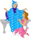 Fairy godmother and Cinderella