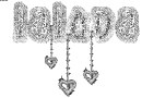 glitter name with hanging heart