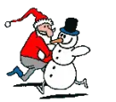 santa and snowman