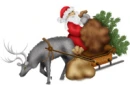 santa and a reindeer