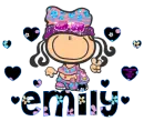 cute bubble gum kid hippie chick emily