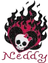 Neddy Skull Flaming Heart