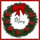 Christmas Wreath with the name Mary
