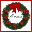 Christmas Wreath with the name Kenneth