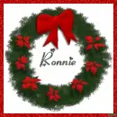 Christmas Wreath with the name Ronnie
