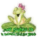 your graphic is in moderation frog michelle