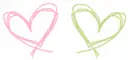 pink and green hearts