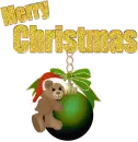 Teddy with ornament- Merry Christmas