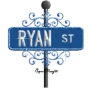 blue street sign ryan ST