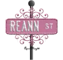 pink street sign reann ST