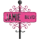 hot pink street sign jamie BLVD