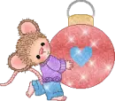 Mouse holding ornament