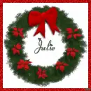 Christmas Wreath with the name Julie