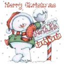 Christmas Northpole Snowman - Merry Christmas, Faye
