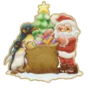 Santa With Penguins