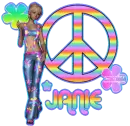 rainbow hippie peacenik chick