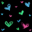 Colorful hearts