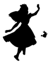 The bunny ran away from the Alice.