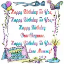 Happy Birthday Song, Cheyenne Love Mommy